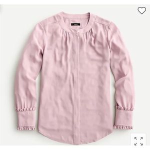 J CREW Drapey band-collar shirt with ruffle cuffs AU278